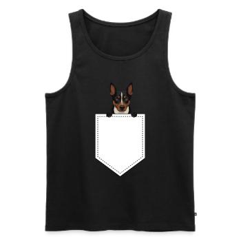 Kelpie Dog Gift - Men's Premium Organic Tank Top - black - Front - AI Model Male 178 light (178cm)