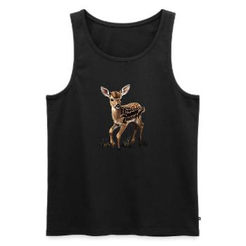 Forêt fauve Nature - Débardeur bio Premium Homme - noir - Devant - Michal (187cm)