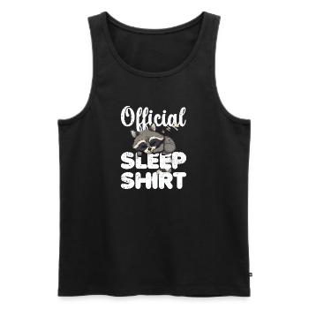 Raccoon Chemise de sommeil officielle Lazy Relax - Débardeur bio Premium Homme - noir - Devant - Michal (187cm)