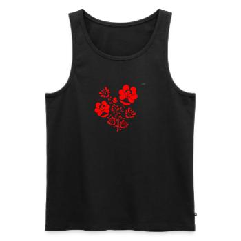 Red folk design #6 - Men's Premium Organic Tank Top - black - Front - Michal (187cm)