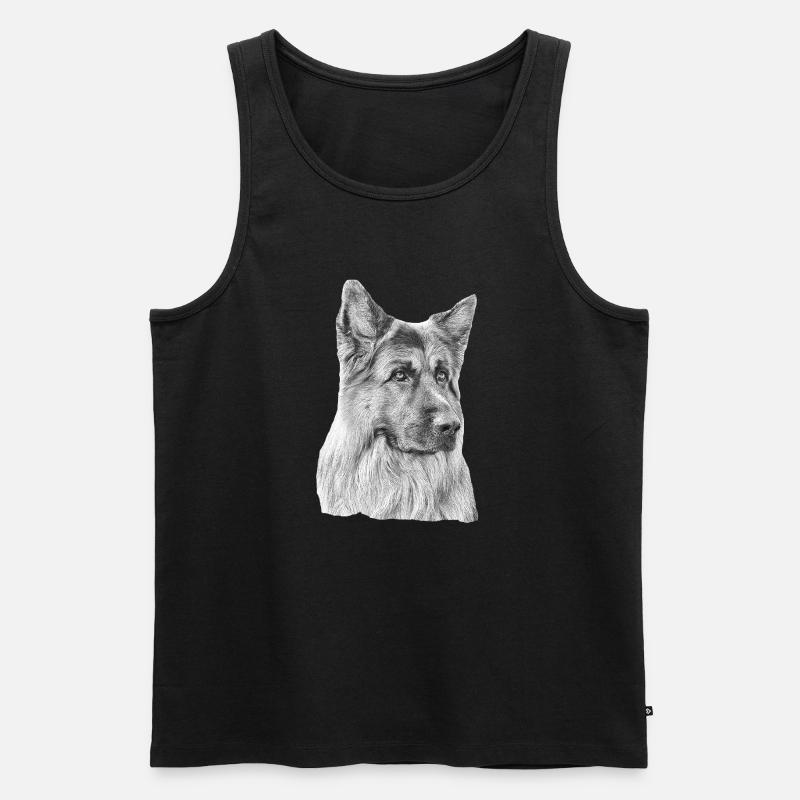 Old German Shepherd German Shepherd - Men's Premium Organic Tank Top - black