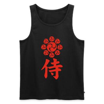 Samurai emblem of the Uesugi clan (red) - Men's Premium Organic Tank Top - black - Front - AI Model Male 178 light (178cm)