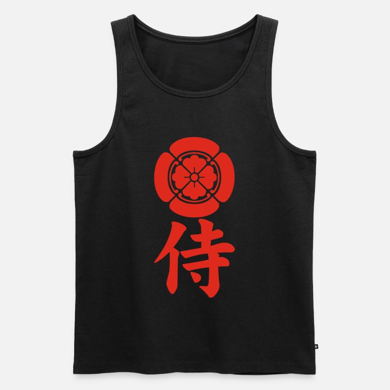 Samurai-Emblem des Oda-Clans (rot) - Männer Premium Bio Tank Top - Schwarz