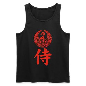 Samurai emblem of the Mori clan (red) - Men's Premium Organic Tank Top - black - Front - AI Model Male 178 light (178cm)