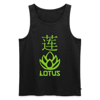 Lotus vert et Asie - Débardeur bio Premium Homme - noir - Devant - Michal (187cm)
