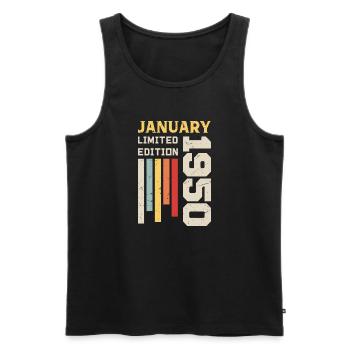 Januar 1950 - Januar 1950 Geburtstagsgeschenk - Männer Premium Bio Tank Top - Schwarz - Vorne - AI Model Male 178 light (178cm)