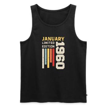 January 1960 - January 1960 Birthday Gift - Men's Premium Organic Tank Top - black - Front - Michal (187cm)