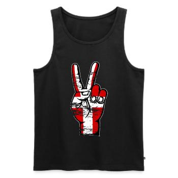 Danemark Drapeau Paix Victoire Symbole utilisé - Débardeur bio Premium Homme - noir - Devant - Michal (187cm)