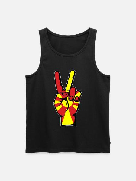 Macedonia Flag Peace Victory Symbol - Men's Premium Organic Tank Top - black