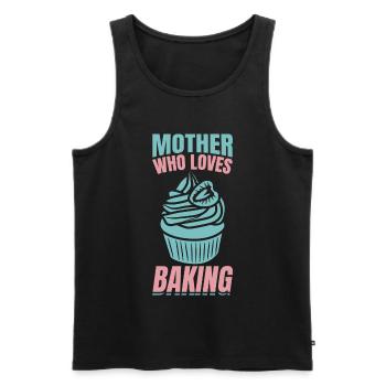 Maman qui aime faire de la pâtisserie - Débardeur bio Premium Homme - noir - Devant - Michal (187cm)