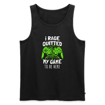 Rage Quit Gaming Spruch Gamer Humor für Zocker - Männer Premium Bio Tank Top - Schwarz - Vorne - Michal (187cm)