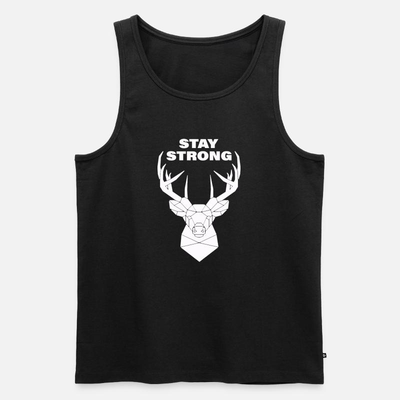 STAY STRONG - Männer Premium Bio Tank Top - Schwarz