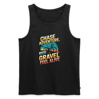 Chase Adventure Ride Kies Fühlt sich lebendig an - Männer Premium Bio Tank Top - Schwarz - Vorne - Michal (187cm)