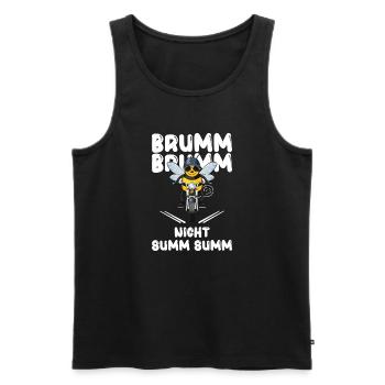 Biene Motorrad brumm brumm nicht summ summ weiß - Männer Premium Bio Tank Top - Schwarz - Vorne - AI Model Male 178 light (178cm)