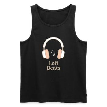Lofi Vibes Shirt – Chillhop Beats Outfit - Männer Premium Bio Tank Top - Schwarz - Vorne - Michal (187cm)