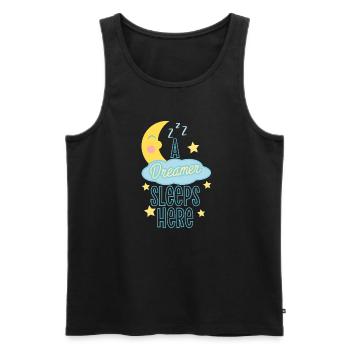 Schlafender Träumer Astronaut Design - Männer Premium Bio Tank Top - Schwarz - Vorne - AI Model Male 178 light (178cm)
