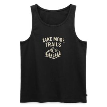 Nehmen Sie mehr Wege – Wandern & Outdoor - Männer Premium Bio Tank Top - Schwarz - Vorne - Michal (187cm)