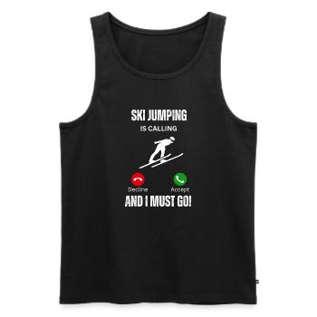 ski jumping is calling and I must go - Men's Premium Organic Tank Top - black - Front - Michal (187cm)