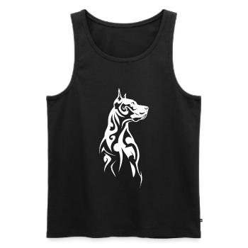 Tribal Dog Head - Men's Premium Organic Tank Top - black - Front - AI Model Male 178 light (178cm)