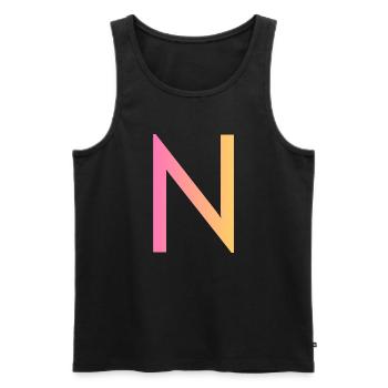 N - Männer Premium Bio Tank Top - Schwarz - Vorne - Michal (187cm)