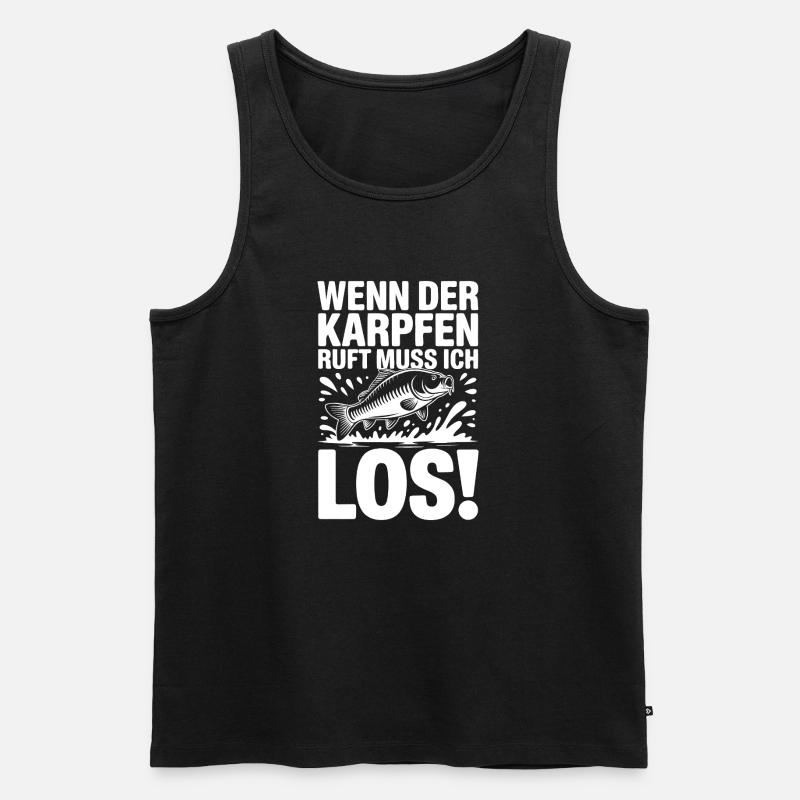 Der Karpfen ruft - Männer Premium Bio Tank Top - Schwarz
