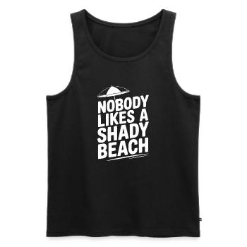 Nobody Likes a Shady Beach - Men's Premium Organic Tank Top - black - Front - AI Model Male 178 light (178cm)