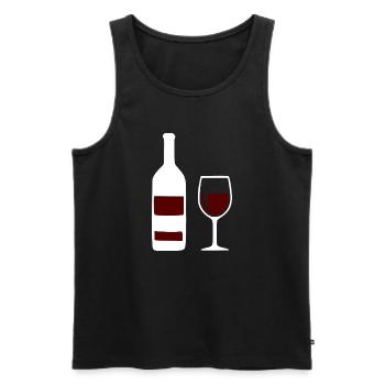 Weinflasche und Weinglas Wein Geschenk Genießer - Männer Premium Bio Tank Top - Schwarz - Vorne - Michal (187cm)
