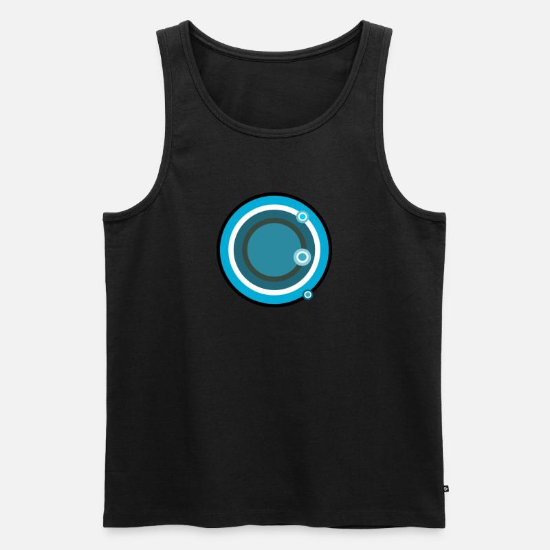 Blue geometric circles - Männer Premium Bio Tank Top - Schwarz