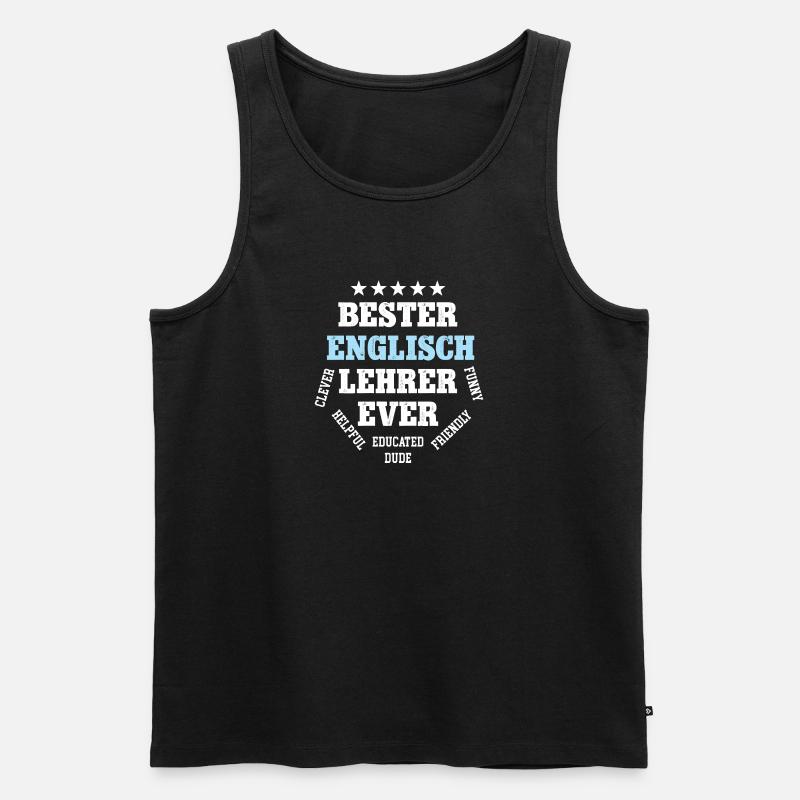Bester Englischlehrer English Englisch Lehrer - Männer Premium Bio Tank Top - Schwarz