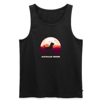 Australian Terrier - Australian Terrier Dog - Men's Premium Organic Tank Top - black - Front - Michal (187cm)