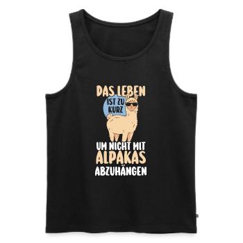 Alpaga - Débardeur bio Premium Homme - noir - Devant - Michal (187cm)