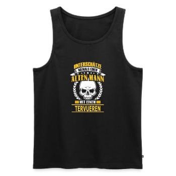 TERVUEREN - Männer Premium Bio Tank Top - Schwarz - Vorne - Michal (187cm)
