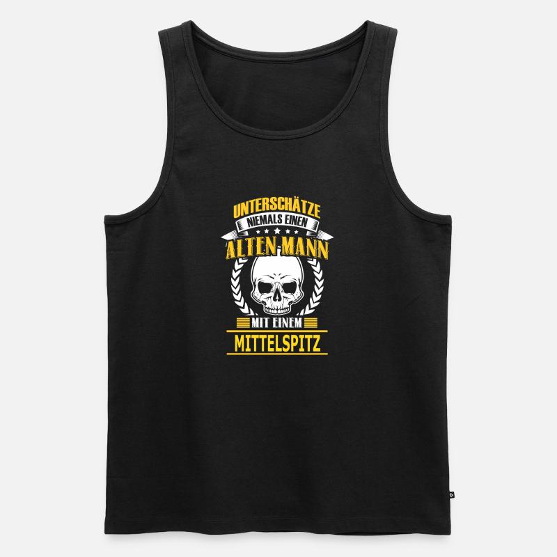 MITTELSPITZ - Männer Premium Bio Tank Top - Schwarz