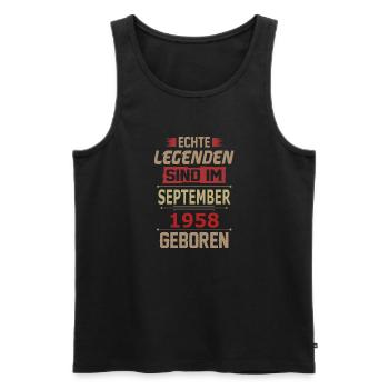 SEPTEMBER 1958 - Männer Premium Bio Tank Top - Schwarz - Vorne - Michal (187cm)