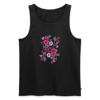 hawaii flower - Débardeur bio Premium Homme - noir - Devant - AI Model Male 178 light (178cm)