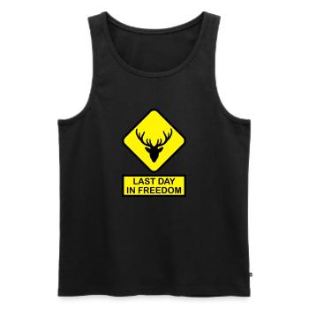 last_day_in_freedom_f2 - Männer Premium Bio Tank Top - Schwarz - Vorne - AI Model Male 178 light (178cm)