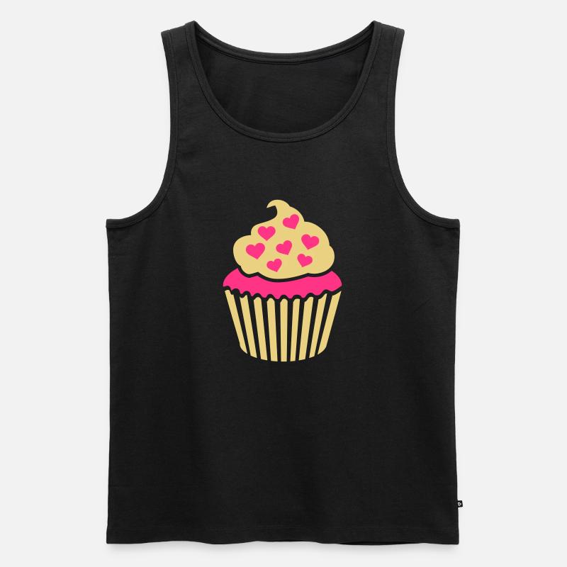 Cupcake - Männer Premium Bio Tank Top - Schwarz