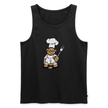 barbecue cuire cuisine barbecue - Débardeur bio Premium Homme - noir - Devant - Michal (187cm)