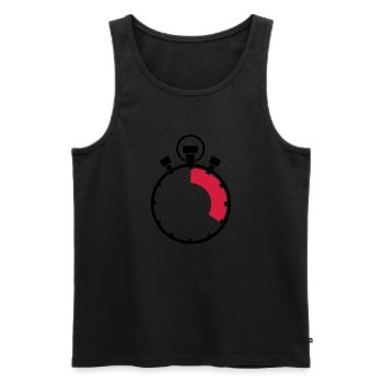 stopuhr_02 - Männer Premium Bio Tank Top - Schwarz - Vorne - AI Model Male 178 light (178cm)