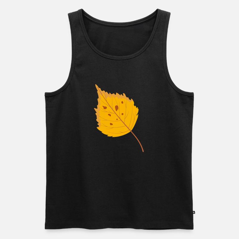 Birkenblatt - Männer Premium Bio Tank Top - Schwarz