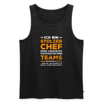 Stolzer Chef Eines Fantastischen Teams Boss Arbeit - Männer Premium Bio Tank Top - Schwarz - Vorne - Michal (187cm)