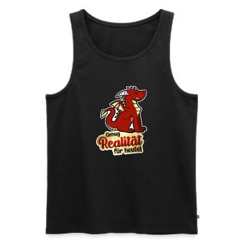 Genug Realität für heute - Drache - Männer Premium Bio Tank Top - Schwarz - Vorne - Michal (187cm)