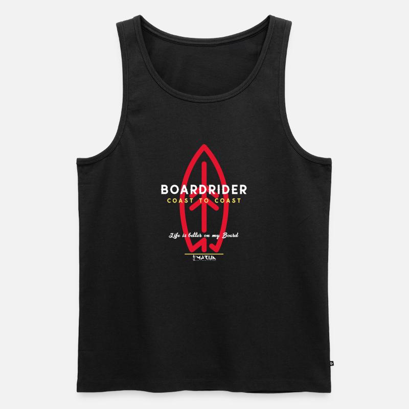 ocean is calling boardriding moc5b - Männer Premium Bio Tank Top - Schwarz