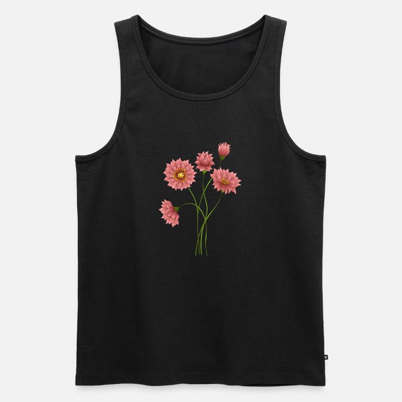 Blumen - Männer Premium Bio Tank Top - Schwarz