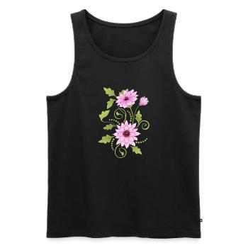 Flowers - Men's Premium Organic Tank Top - black - Front - Michal (187cm)