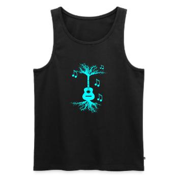 Blue Guitar tree gift ideas Halloween gifts - Men's Premium Organic Tank Top - black - Front - AI Model Male 178 light (178cm)