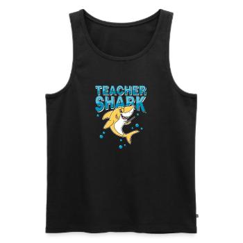 Lehrer Hai - Schule Schüler Unterricht Einschulung - Männer Premium Bio Tank Top - Schwarz - Vorne - Michal (187cm)