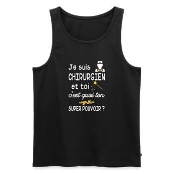 je suis chirurgien / cadeau chirurgien - Débardeur bio Premium Homme - noir - Devant - Michal (187cm)