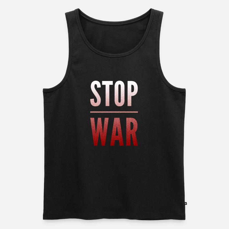Stop War - Männer Premium Bio Tank Top - Schwarz