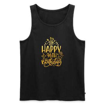 Happy 96th Birthday 96 Year Old Gift (Gold) - Men's Premium Organic Tank Top - black - Front - Michal (187cm)